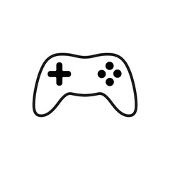 Wall Mural - Gamepad outline icon isolated on white background. Control console for video game. Vector illustration