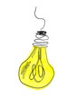 Hanging light bulb sketch doodle drawing