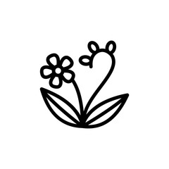 Poster - Herbal flower leaf icon. Simple line, outline vector elements of botanicals icons for ui and ux, website or mobile application