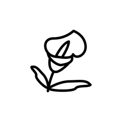 Poster - Calla flower icon. Simple line, outline vector elements of botanicals icons for ui and ux, website or mobile application