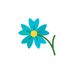 Poster - Acanthaceae blue flower icon. Simple color vector elements of botanicals icons for ui and ux, website or mobile application
