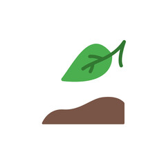 Poster - Herbal leaf land icon. Simple color vector elements of botanicals icons for ui and ux, website or mobile application