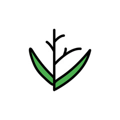 Poster - Grass leaf icon. Simple color with outline vector elements of healing plant icons for ui and ux, website or mobile application