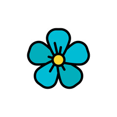 Poster - Flax flower icon. Simple color with outline vector elements of healing plant icons for ui and ux, website or mobile application