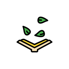 Poster - Book leaf icon. Simple color with outline vector elements of healing plant icons for ui and ux, website or mobile application