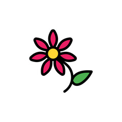 Poster - Asteraceae flower icon. Simple color with outline vector elements of healing plant icons for ui and ux, website or mobile application