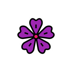 Poster - Mallow flower icon. Simple color with outline vector elements of healing plant icons for ui and ux, website or mobile application