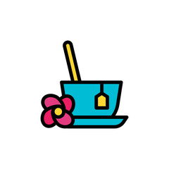 Poster - Infusion flower cup icon. Simple color with outline vector elements of healing plant icons for ui and ux, website or mobile application
