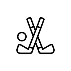 Poster - Golf sticks, ball concept line icon. Simple element illustration. Golf sticks, ball concept outline symbol design from golf set. Can be used for web and mobile