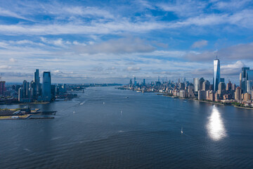 Wall Mural - Aerial view of New York Manhattan with downtown. 