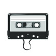 Retro cassette tape magnetic audio compact isolated music icon vector illustration