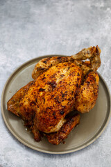 Canvas Print - Whole roast chicken freshly from the oven