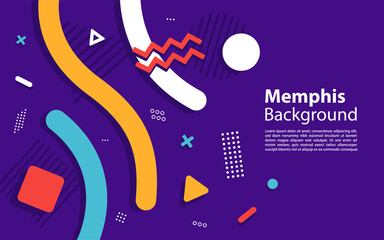 Sticker - Modern memphis background with elements. Graphic design element