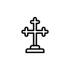 Poster - Church, cross concept line icon. Simple element illustration. Church, cross concept outline symbol design from Italy set. Can be used for web and mobile