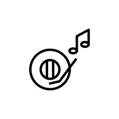 Poster - Music, disk concept line icon. Simple element illustration. Music, disk concept outline symbol design from Italy set. Can be used for web and mobile