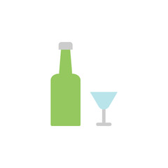 Poster - Wine, glass colored icon. Simple colored element illustration. Wine, glass concept symbol design from Bar set. Can be used for web and mobile