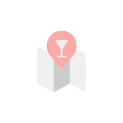 Poster - Map, placeholder. Bar colored icon. Simple colored element illustration. Map, placeholder. Bar concept symbol design from Bar set. Can be used for web and mobile