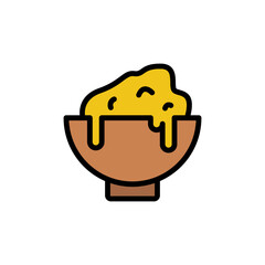 Poster - Bowl, cheese icon. Simple color with outline vector elements of dairy product icons for ui and ux, website or mobile application