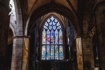 Wall Mural - Stained glass in cathedral of Saint Giles in Edinburgh city, UK