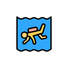 Poster - Scuba diving, ocean icon. Simple color with outline vector elements of saving marine icons for ui and ux, website or mobile application