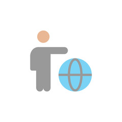 Poster - World, businessman colored icon. Simple colored element illustration. World, businessman concept symbol design from Business strategy set. Can be used for web and mobile