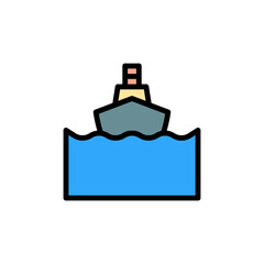 Poster - Ferry boat, ocean icon. Simple color with outline vector elements of saving marine icons for ui and ux, website or mobile application