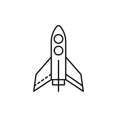 Poster - rocket, technology concept line icon. Simple element illustration. rocket, technology concept outline symbol design from space set. Can be used for web and mobile