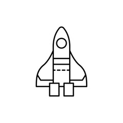 Poster - rocket, technology concept line icon. Simple element illustration. rocket, technology concept outline symbol design from space set. Can be used for web and mobile