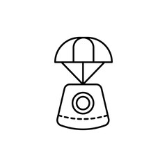 Poster - rocket, technology concept line icon. Simple element illustration. rocket, technology concept outline symbol design from space set. Can be used for web and mobile