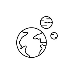Poster - planet concept line icon. Simple element illustration. planet concept outline symbol design from space set. Can be used for web and mobile