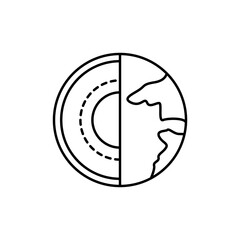 Poster - earth, core concept line icon. Simple element illustration. earth, core concept outline symbol design from space set. Can be used for web and mobile