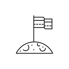 Poster - planet, flag concept line icon. Simple element illustration. planet, flag concept outline symbol design from space set. Can be used for web and mobile
