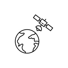 Poster - earth, satellite concept line icon. Simple element illustration. earth, satellite concept outline symbol design from space set. Can be used for web and mobile