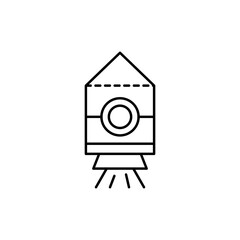Poster - rocket, technology concept line icon. Simple element illustration. rocket, technology concept outline symbol design from space set. Can be used for web and mobile