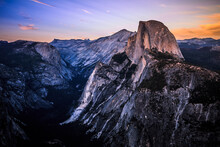 Sunset On Yosemite And Half Dome, Yosemite National Park, California