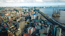 Aerial View Of Marina Commercial Business District Lagos Island Nigeria