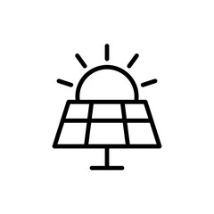 Poster - sun, solar battery icon. simple line, outline vector elements of mother earth day icons for ui and u