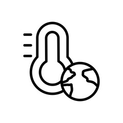 Aufkleber - Earth, thermometer icon. Simple line, outline vector elements of mother earth day icons for ui and ux, website or mobile application