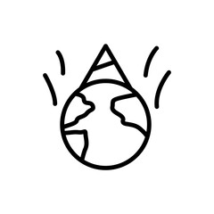 Poster - Earth, party hat icon. Simple line, outline vector elements of mother earth day icons for ui and ux, website or mobile application