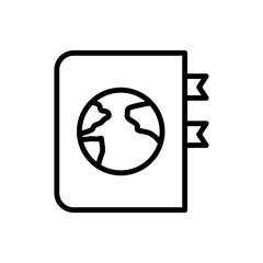 Poster - Earth, book icon. Simple line, outline vector elements of mother earth day icons for ui and ux, website or mobile application