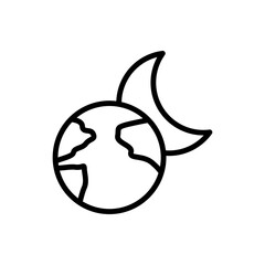Poster - Earth, moon icon. Simple line, outline vector elements of mother earth day icons for ui and ux, website or mobile application