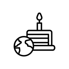 Poster - Earth, cake, candle icon. Simple line, outline vector elements of mother earth day icons for ui and ux, website or mobile application