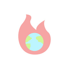Poster - Earth, fire icon. Simple color vector elements of mother earth day icons for ui and ux, website or mobile application