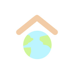 Poster - Earth, roof icon. Simple color vector elements of mother earth day icons for ui and ux, website or mobile application