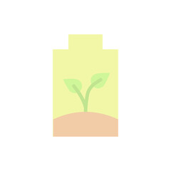 Poster - Battery, plant icon. Simple color vector elements of mother earth day icons for ui and ux, website or mobile application