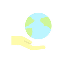 Poster - Earth, hand icon. Simple color vector elements of mother earth day icons for ui and ux, website or mobile application