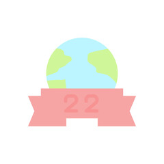 Poster - Earth, ribbon icon. Simple color vector elements of mother earth day icons for ui and ux, website or mobile application