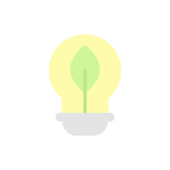 Poster - light bulb, plant icon. simple color vector elements of mother earth day icons for ui and ux, websit