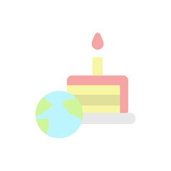 Poster - Earth, cake, candle icon. Simple color vector elements of mother earth day icons for ui and ux, website or mobile application
