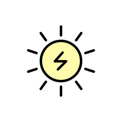 Poster - sun, energy icon. simple color with outline vector elements of mother earth day icons for ui and ux,